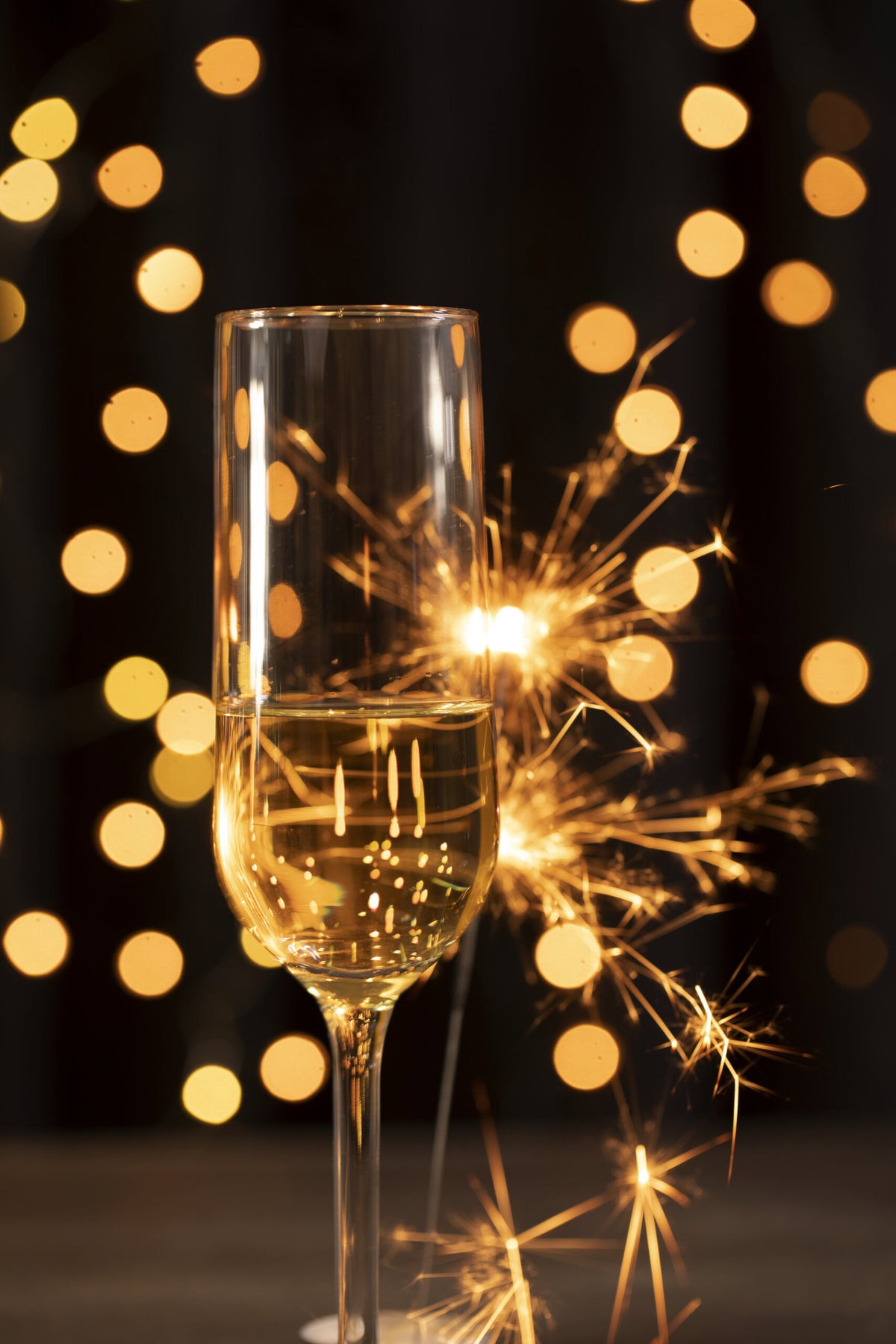 Fireworks Champagne New Year Night