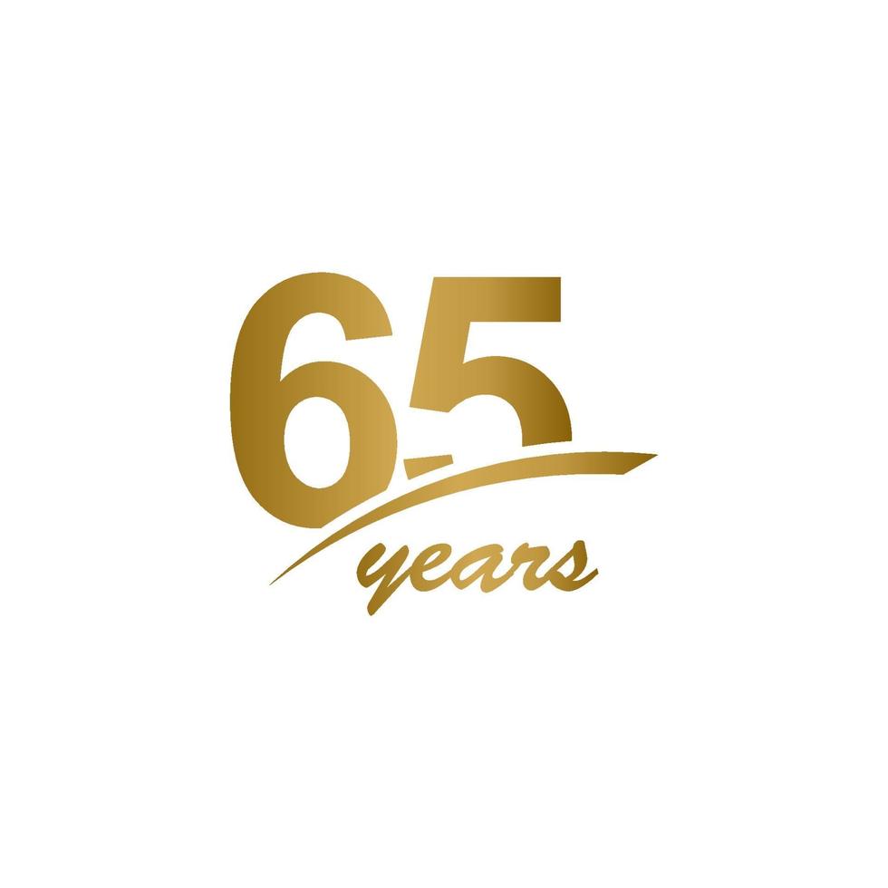 2119123 65 Jarig Jubileum Elegante Gouden Lijn Viering Sjabloon Ontwerp Illustratie Vector