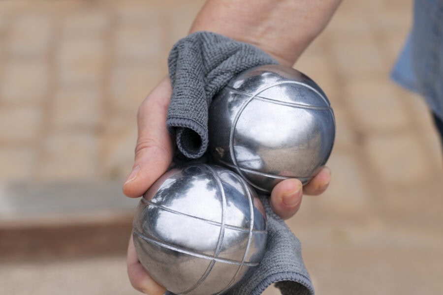 Elderly Friends Playing Petanque