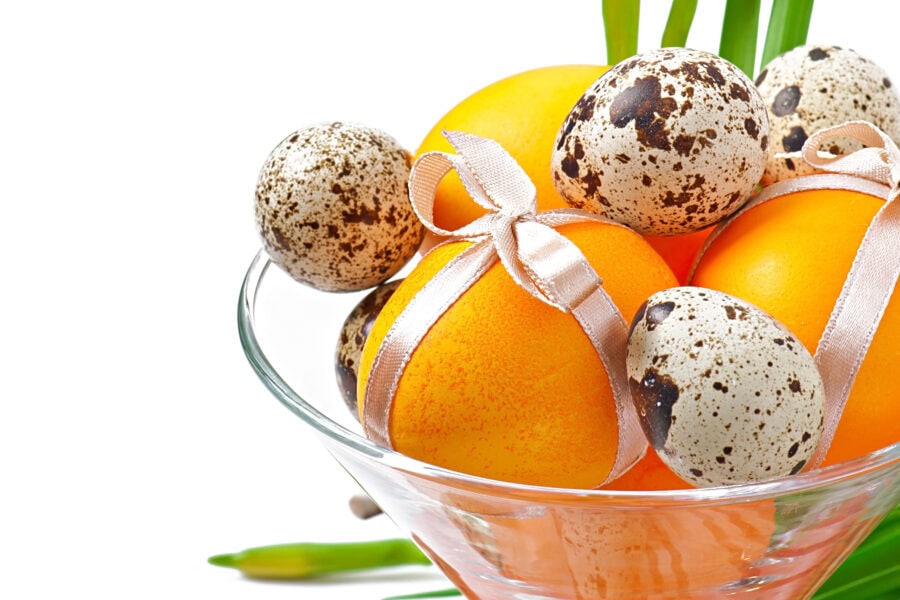 Colorful Easter Eggs On White Background