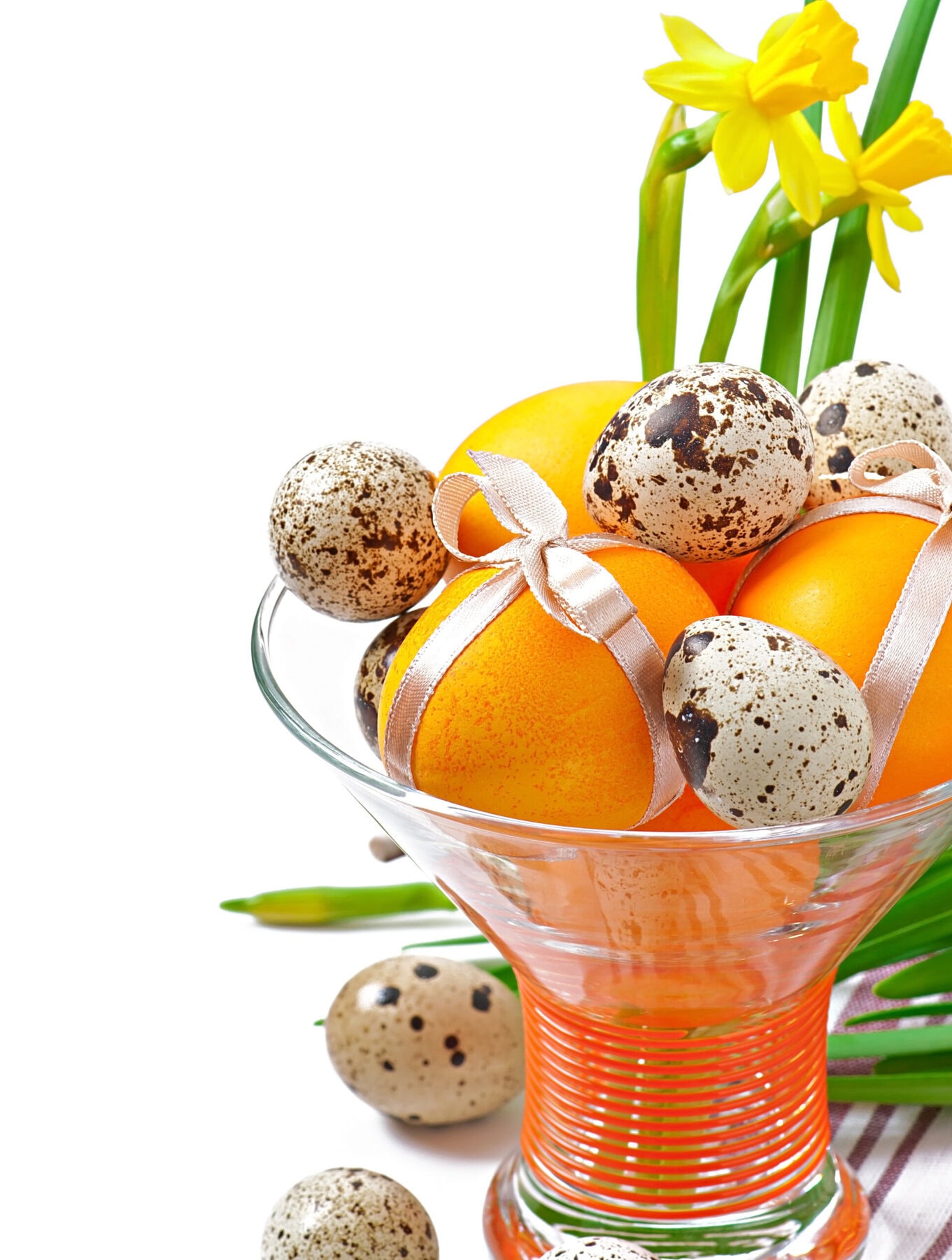 Colorful Easter Eggs On White Background