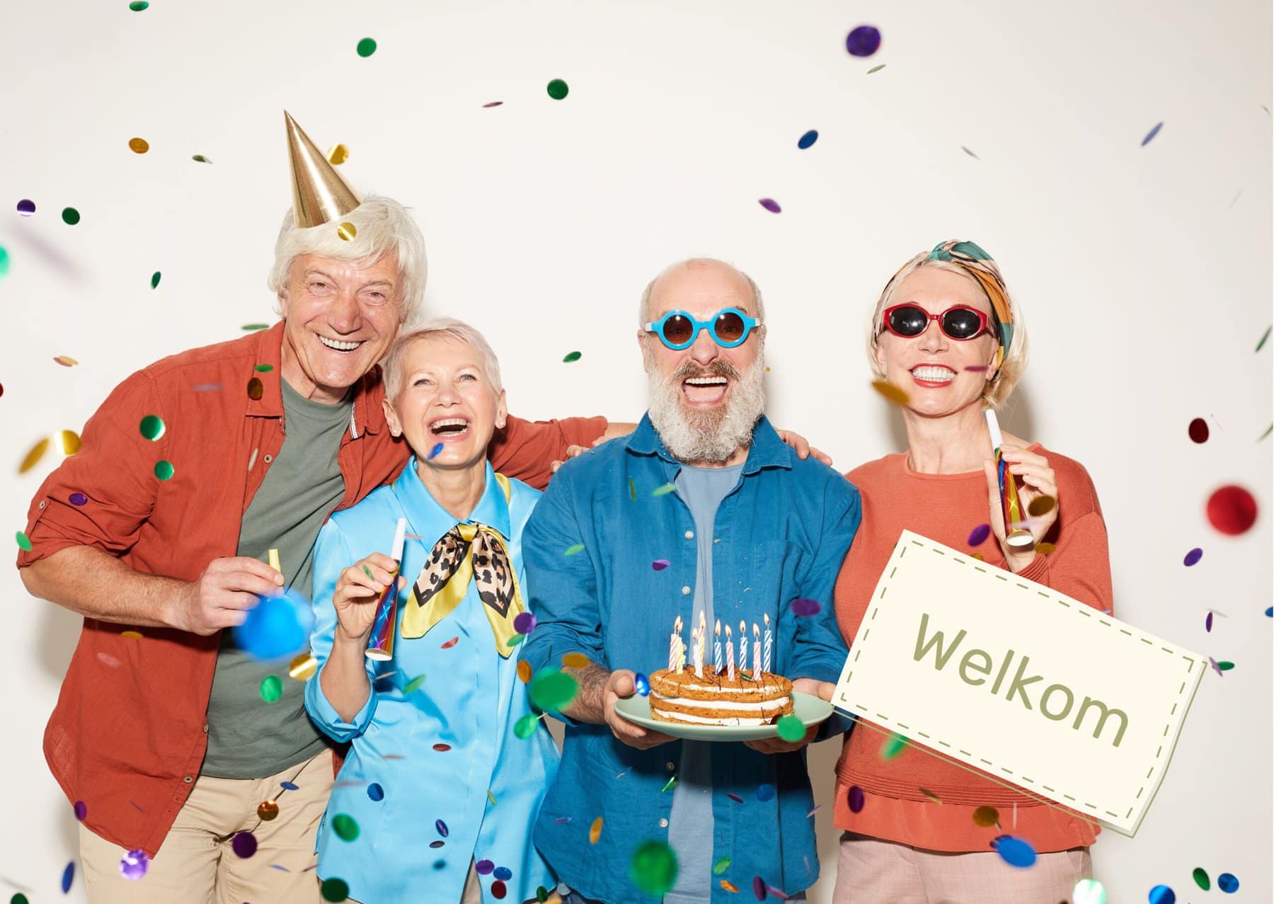 welkom,feest,senioren,feestje,gezellig,samenzijn,dansen,verjaardag,taart