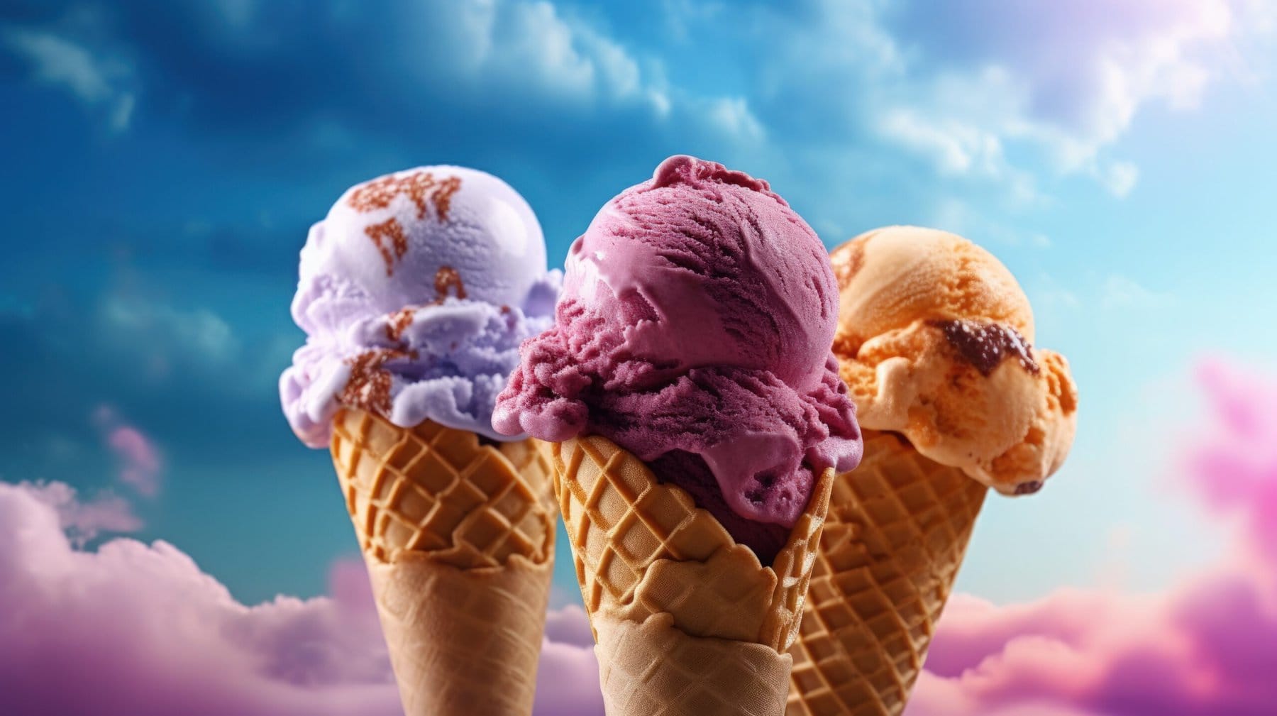 Sweet Ice Cream. Illustration Ai Generative