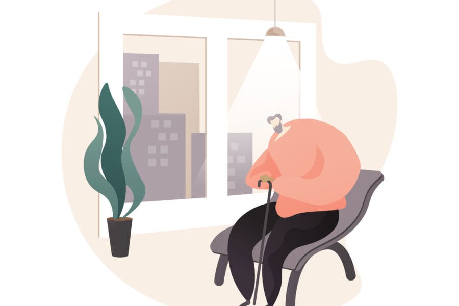 Social Isolation Abstract Concept Vector Illustration.