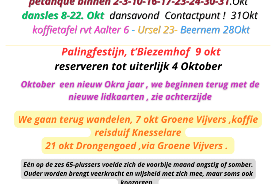 Samen Verbonden In Oktober! Ontdek De Nieuwste Activiteiten En Geniet Van Warme Ontmoetingen Bij Okra Knesselare. (4)