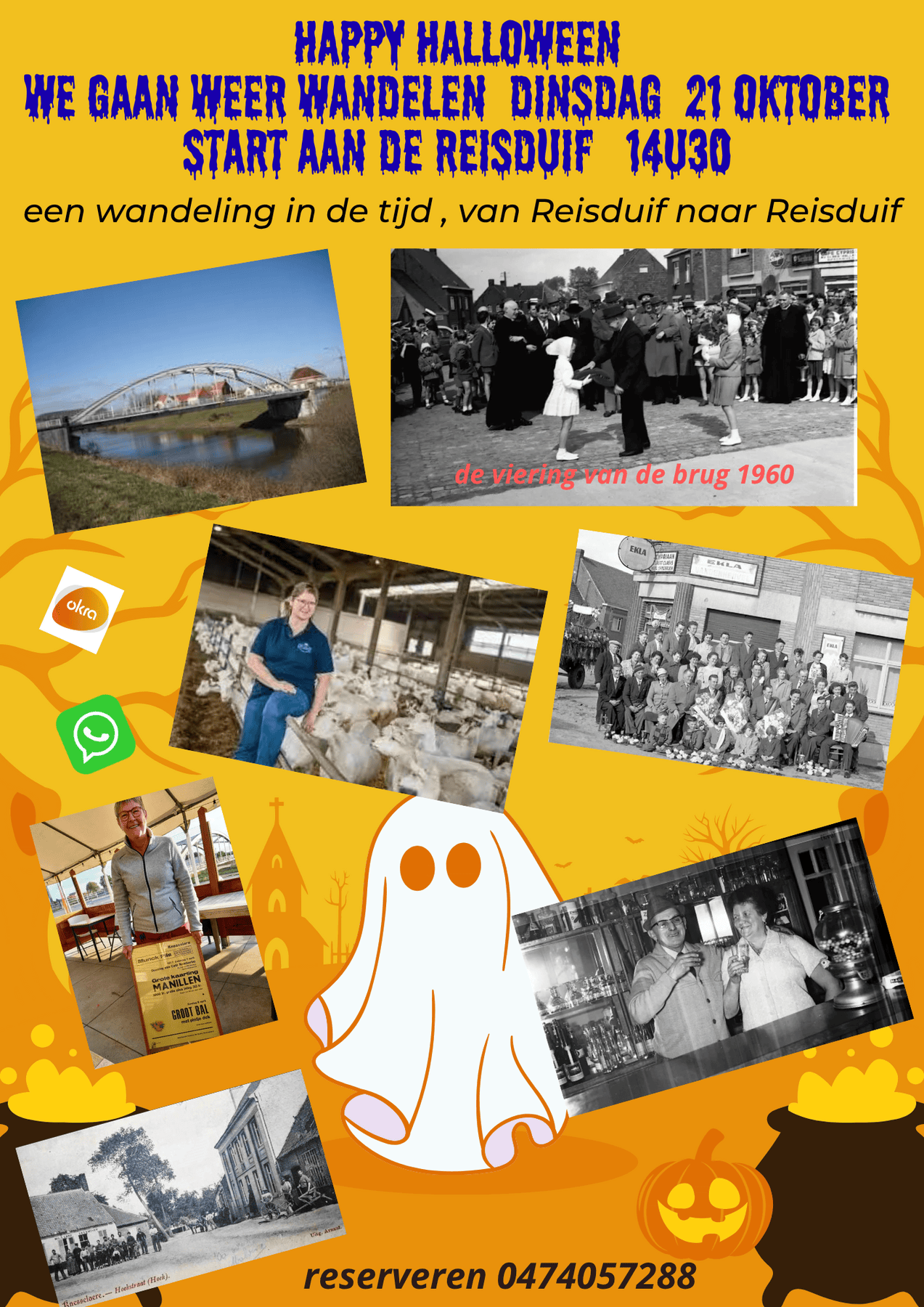 Orange And Brown Illustrative Happy Halloween Poster