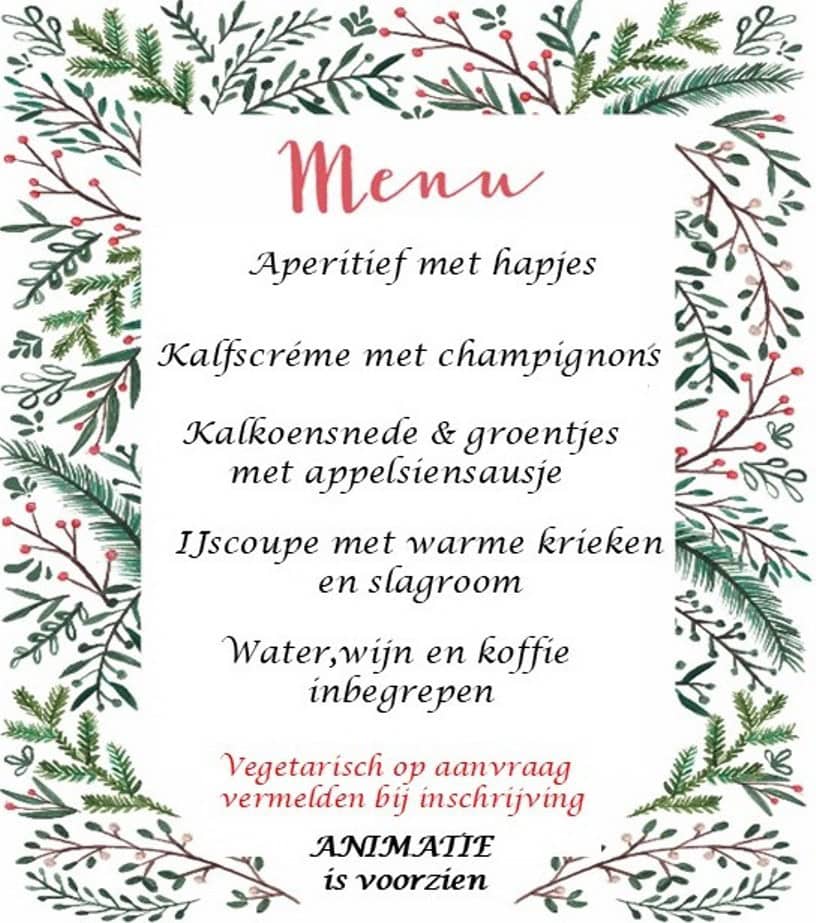 Kerstfeest Menu