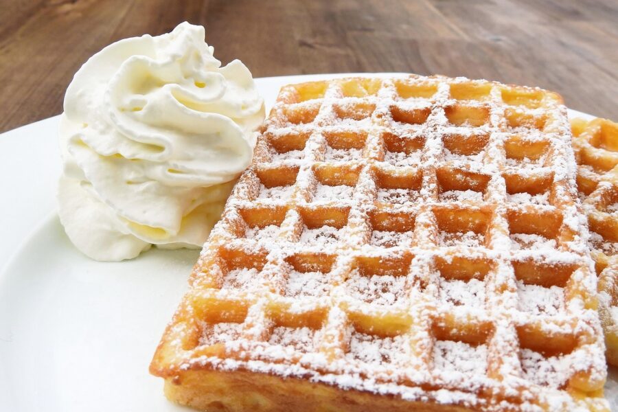 Wafels Met Suiker En Slagroom