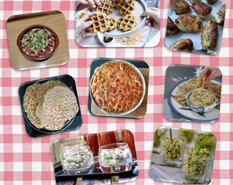 Collage Gerechtjes Op Tafelkleed