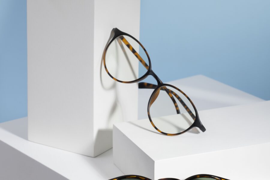 Glasses With Slightly Rounded Frame