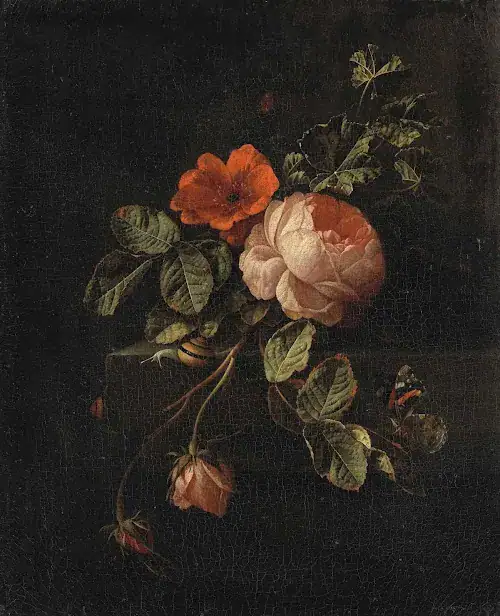 Stilleven Met Rozen Elias Van Den Broeck 1670 1708