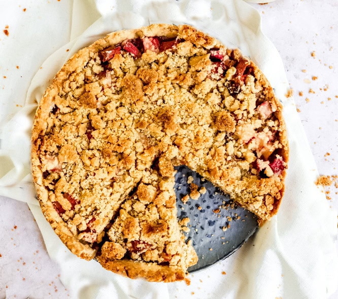 Rabarbercrumbletaart