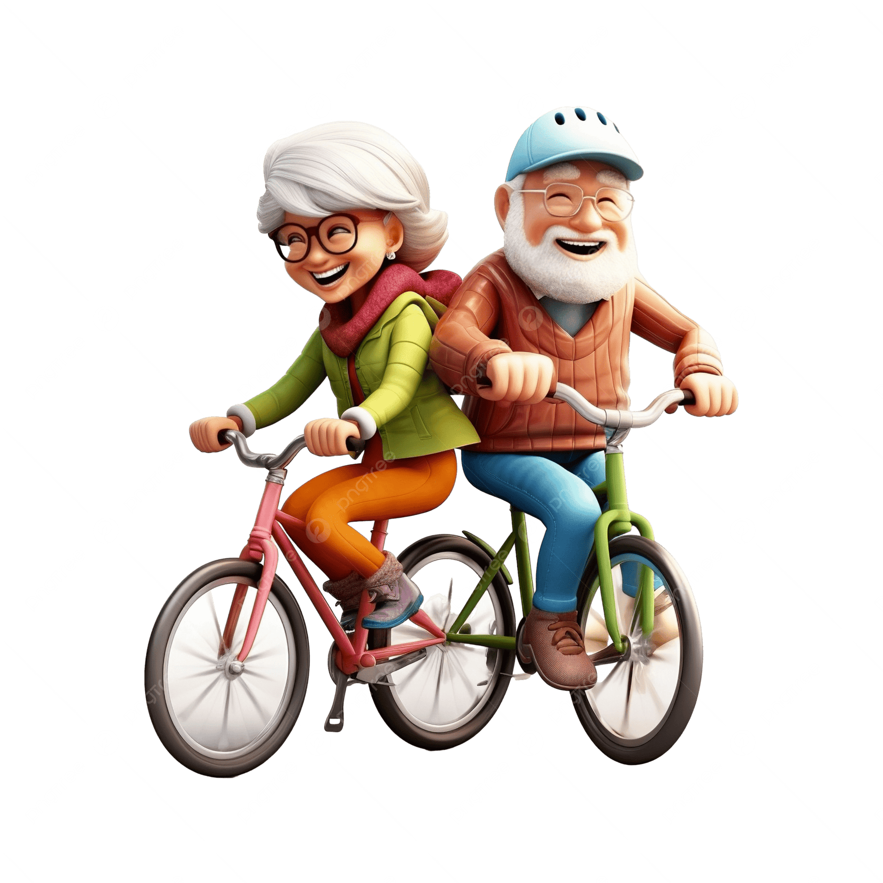 Pngtree Couple Cycling Together 3d Character Illustration Png Image 14523707