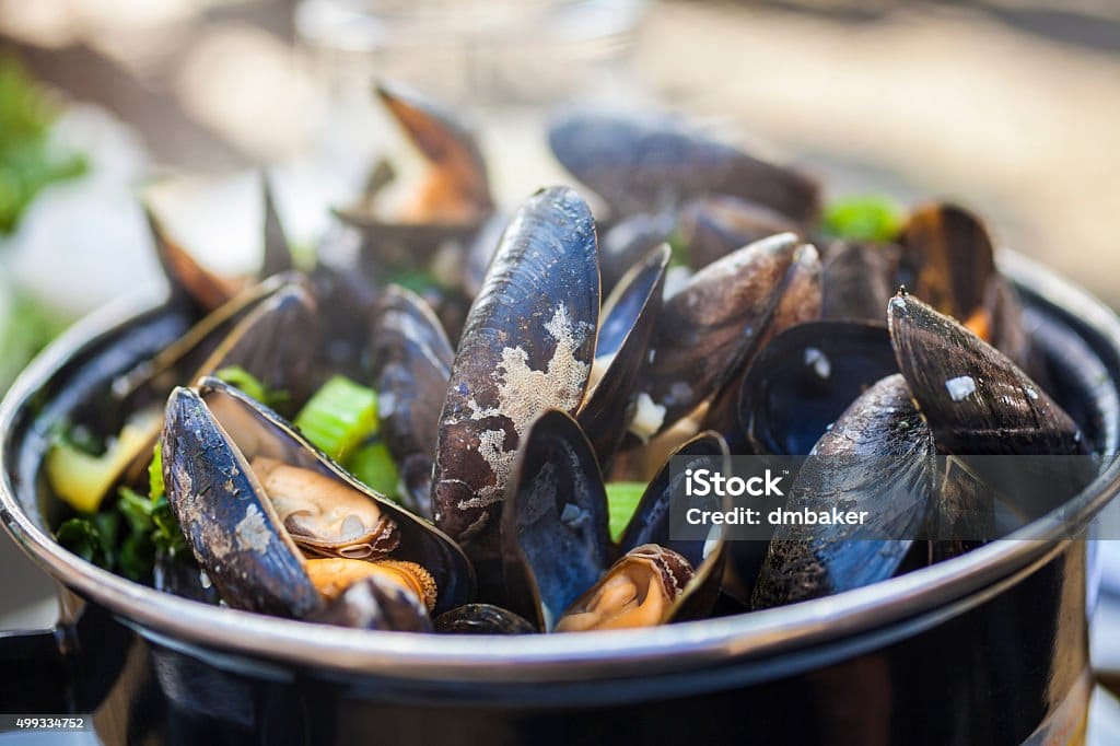 Bowl Of Fresh Mussels Moules Mariniere