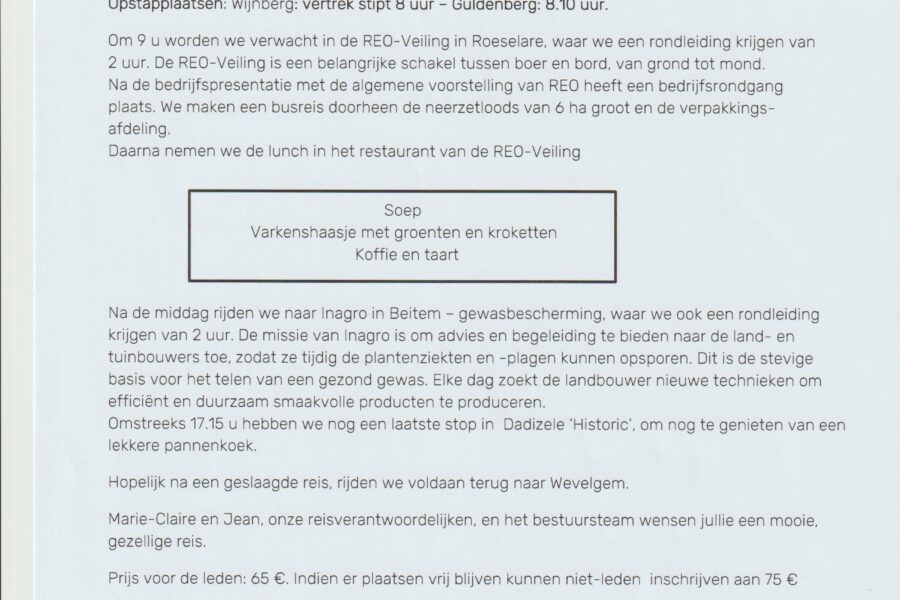 Eindzomerreis 7 Oktober2026
