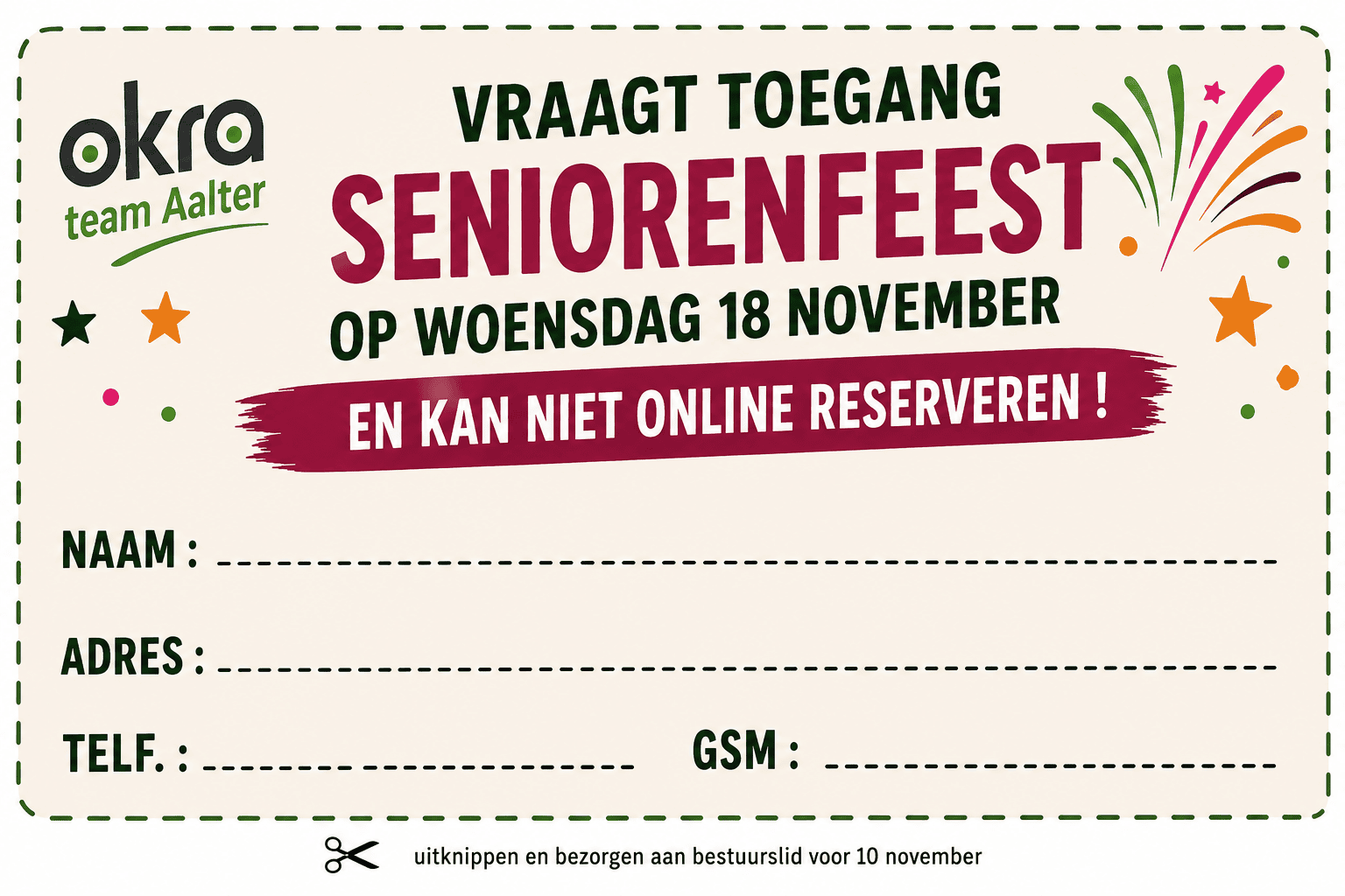 toegang seniorenfeest Toegang Seniorenfeest